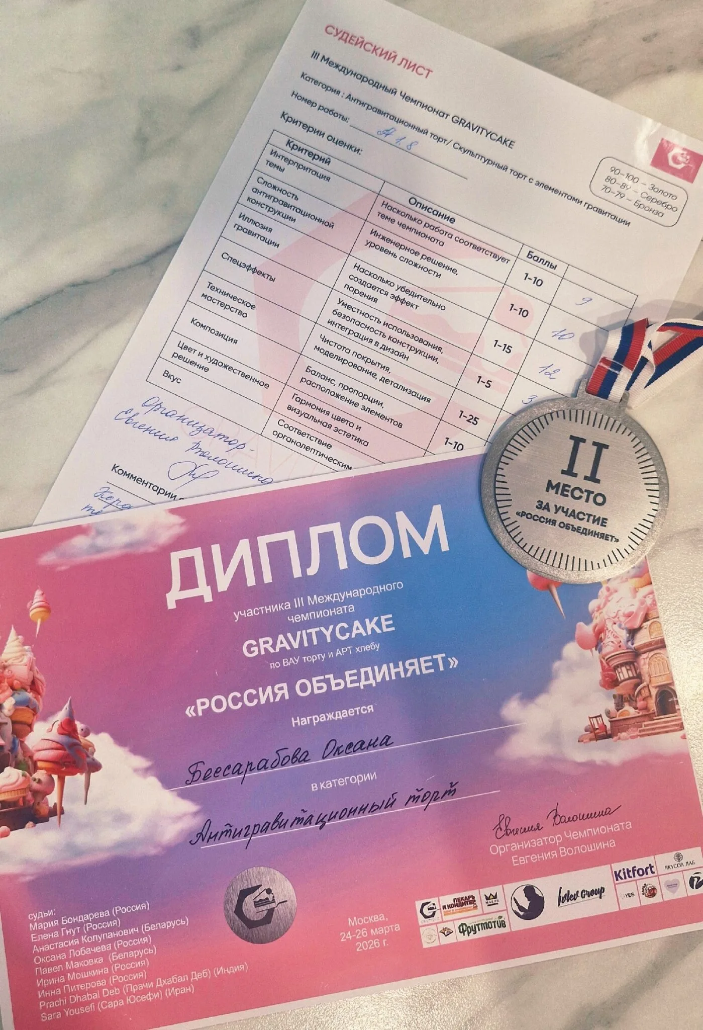 Кондитер из Карелии взяла серебро на Международном Чемпионате по антигравитационным тортам